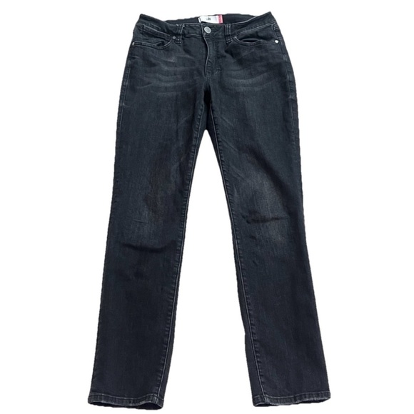 Cabi Straight Leg High Rise Dark Charcoal Wash Jeans Stretchy Size 6 Pockets - Picture 1 of 7